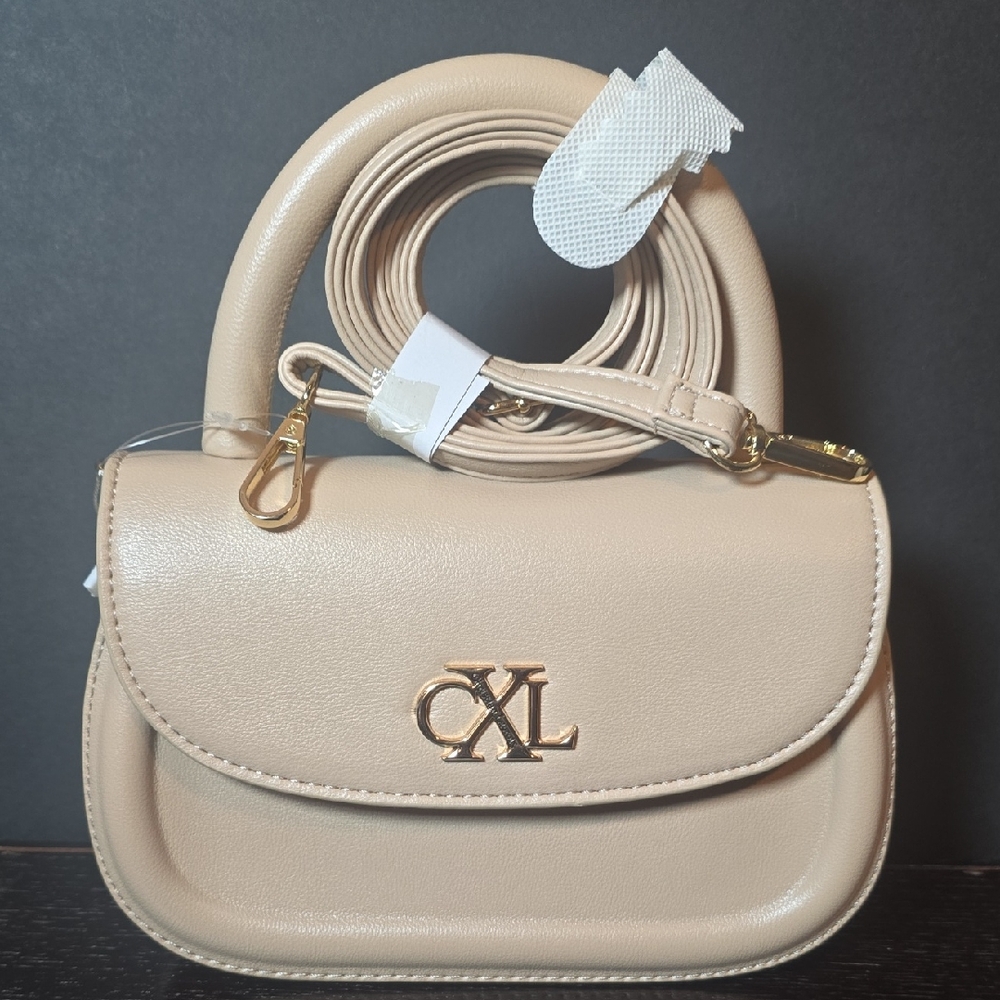 Christian Lacroix Beige Mini Bag with Gold Accents